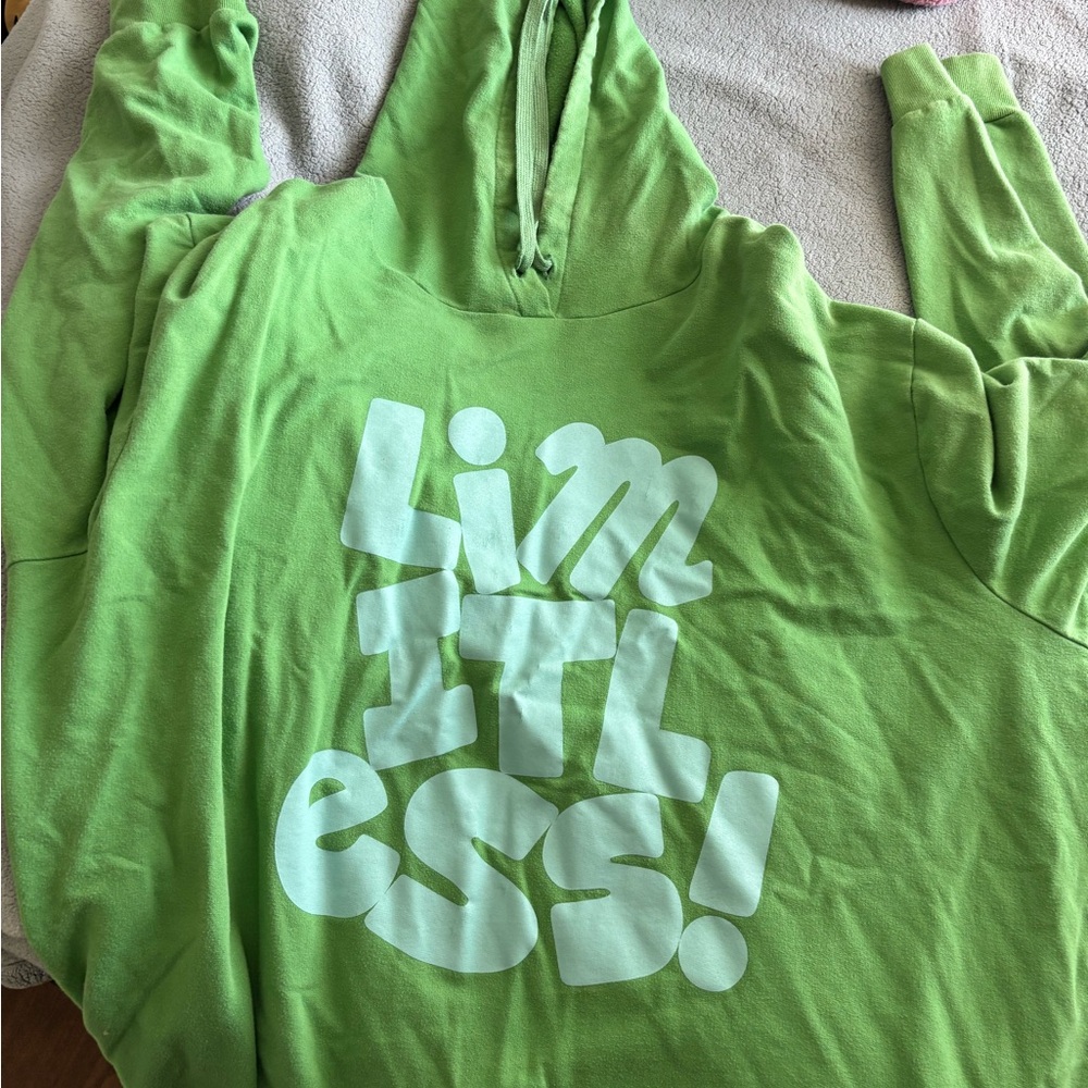 Vibrant Green Hoodie with Bold White Text
